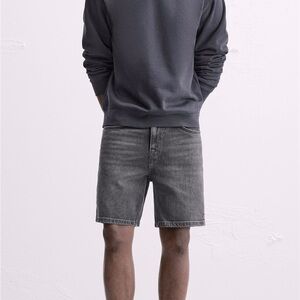 Zara Gray Jean Shorts Regular Fit